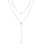 White gold rosary necklace k14 (code S220667)