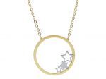 Yellow & white gold necklace with little stars k9 (code S231630)