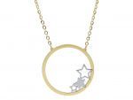 Yellow & white gold necklace with little stars k9 (code S231630)