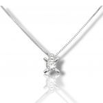 White gold single stone necklace k18 with diamond (code T2324)