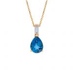 Rose gold single stone necklace k18 with diamond (code S249197)