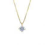 Yellow gold single stone necklace k18 with diamond (code S254221)
