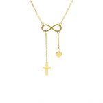Girocollo in oro giallo k14 con Cuore e Croce (code S254777)