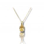 Yellow gold k14 necklace with Citrine and Diamond (code H2608)