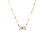 Yellow gold necklace k14 with zircon (code S263180)
