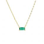 Yellow gold necklace k14 with emerald (code S263181)
