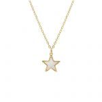 Yellow gold necklace k9 with mother of pearls  (code S265526)