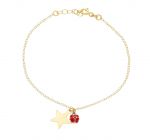 Yellow gold bracelete ladybugs k9 (code S266562)