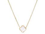 Yellow gold necklace k14 with mother of pearls  (code S270331)