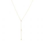 Yellow gold 3 stone necklace k9  (code S274937)