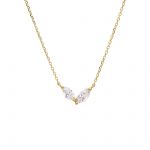 Gold necklace k9 with white zircon (code S274939)