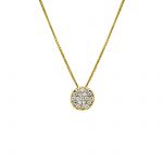 Yellow gold necklace k14 with zircon (code S279562)