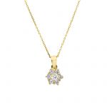 Yellow gold necklace k14 with zircon (code S281105)
