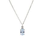 Λευκόχρυσο κολιέ με Συνθετικό Blue Topaz 9Κ (code S287579)