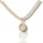 Gold necklace k14 with white zircon (code AL2820)