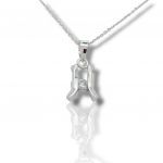 White gold necklace k18 with diamond  (code Τ1890)