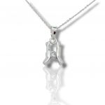 White gold necklace k18 with diamond  (code Τ1890)