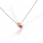 Rose gold necklace k9 SKULL (code Μ2275)