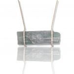 Rose gold necklace k18 with tourmaline and diamonds (code M2454)