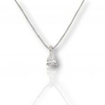 White gold  single stone necklace k18 with Pear diamond   (code T2525)