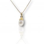Golden necklace k14 with pearl (code H2526)