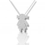 White gold necklace k18 with diamonds (code M2708)