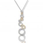 White gold & rose gold necklace k18 with diamonds (code N2390)