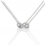 White gold infinity symbol necklace k14 with white zircon (code N2534)