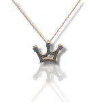 Girocollo Corona in oro rosa k18 con diamanti (code P1901)