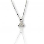 White gold single stone necklace k18 with diamond (code T2506)