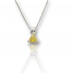 White gold single stone necklace k18 with diamond (code T2507)