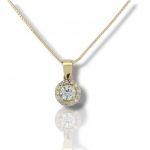 Golden necklace k14 with zircon (code S250930)