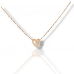 Collana cuore in oro rosa K18 con diamante (code S256397)