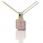 Single stone yellow gold necklace k14  (code S271087)