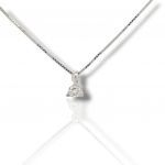 White gold  single stone necklace k18 with diamond  (code T2305)