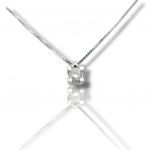 White gold single stone necklace k18 with diamond (code T2308)
