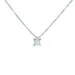 White gold single stone necklace k18 with diamond (code T2317)