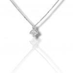 White gold single stone necklace with diamond (code T2451)