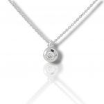 White gold single stone necklace k18 with diamond (code T2322)