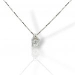 White gold single stone necklace k18 with diamond (code T2327)