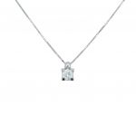 White gold single stone necklace k18 with diamond (code T2691)