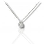 Single stone necklace k18 with diamond  (code T2727)