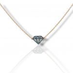 Rose gold necklace k18 with diamond (code V1721)