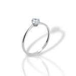 Δαχτυλίδι μονόπετρο απο λευκό χρυσό κ14 με ζιργκόν σε βάση με τέσσερα δόντια (code SM008256)