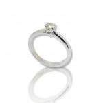 White gold single stone ring k18 with rounded module and diamond (code T1898)