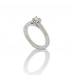White gold single stone ring k18 with diamond tied on four teeth bezel (code T2192)
