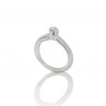 White gold single stone ring k18 with diamond tied on 6 teeth bezel (code T2022)