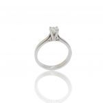 White gold single stone ring k18 on flat module with square diamond (code T2020)