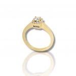 Anello solitario in oro giallo k18 con diamante (code T2540)