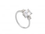 Single stone white gold ring k14 with nailed zirgons (code S269438)